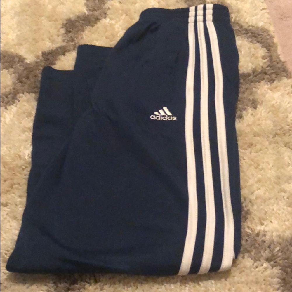 Adidas Sweatpants -Navy with white stripe, Boys 7X
